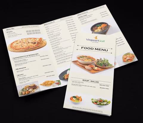 Vinpearl Golf restaurant menu design