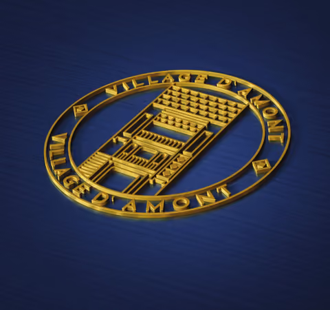 Embossed medallion for Village D'Amont