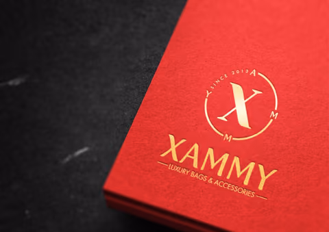 Foil stamping on Xammy business card
